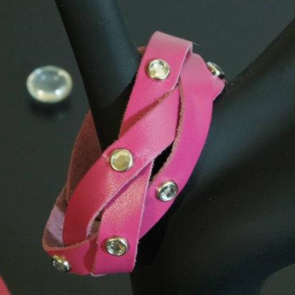 LAST ONE NWT Pink Leather Braid Bracelet